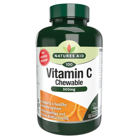 Natures Aid Vitamin C 500mg Chewable Sugar Free Tabs 100s