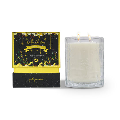 Celtic Candles Christmas Gold Double Wick