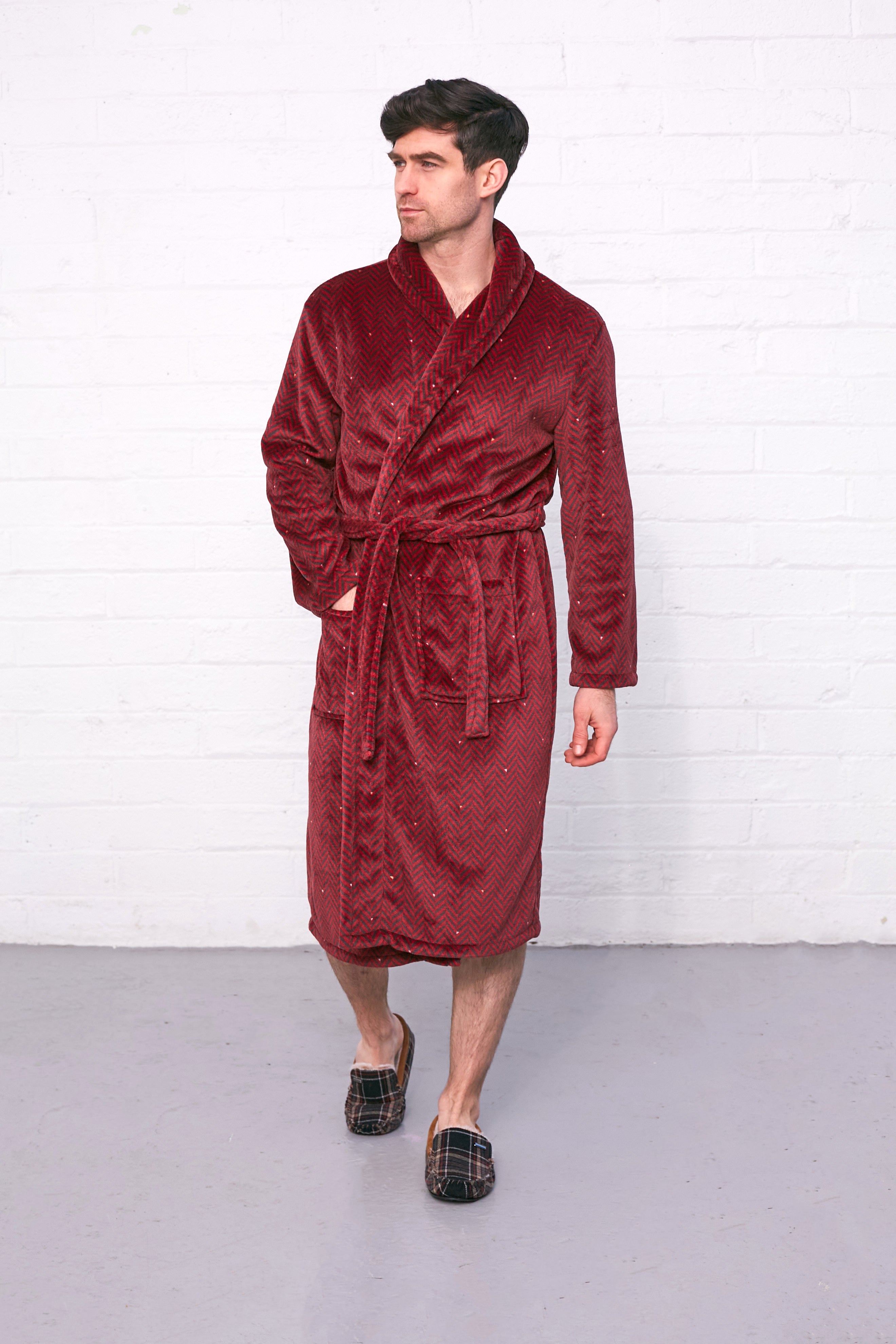 Brandwell Gents Dressing Gown Herringbone M-L