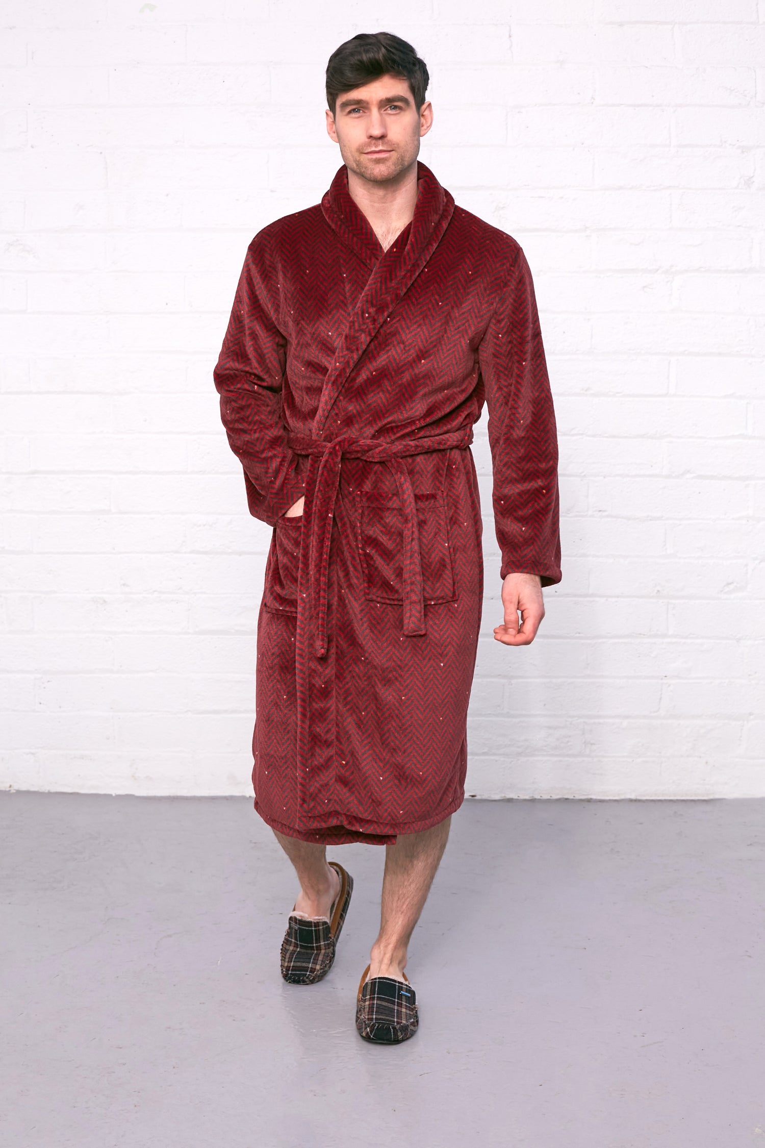 Brandwell Gents Dressing Gown Herringbone M-L