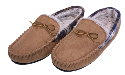 Mens Luxury Moccasin Slippers Tan Size 10-11