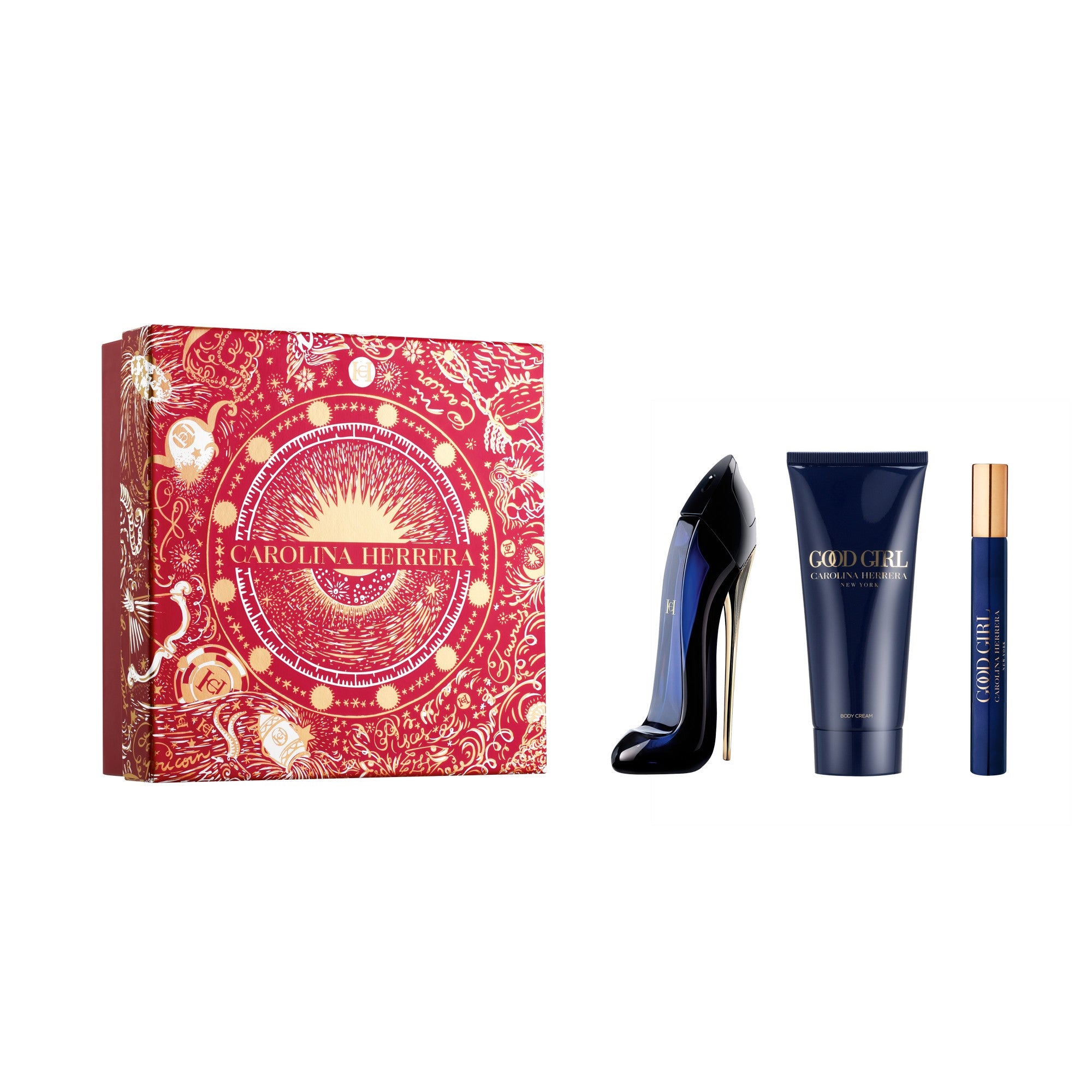 Carolina Herrera Good Girl Eau De Parfum 50ml Body Lotion 100ml Mega Spritzer 10ml Gift Set