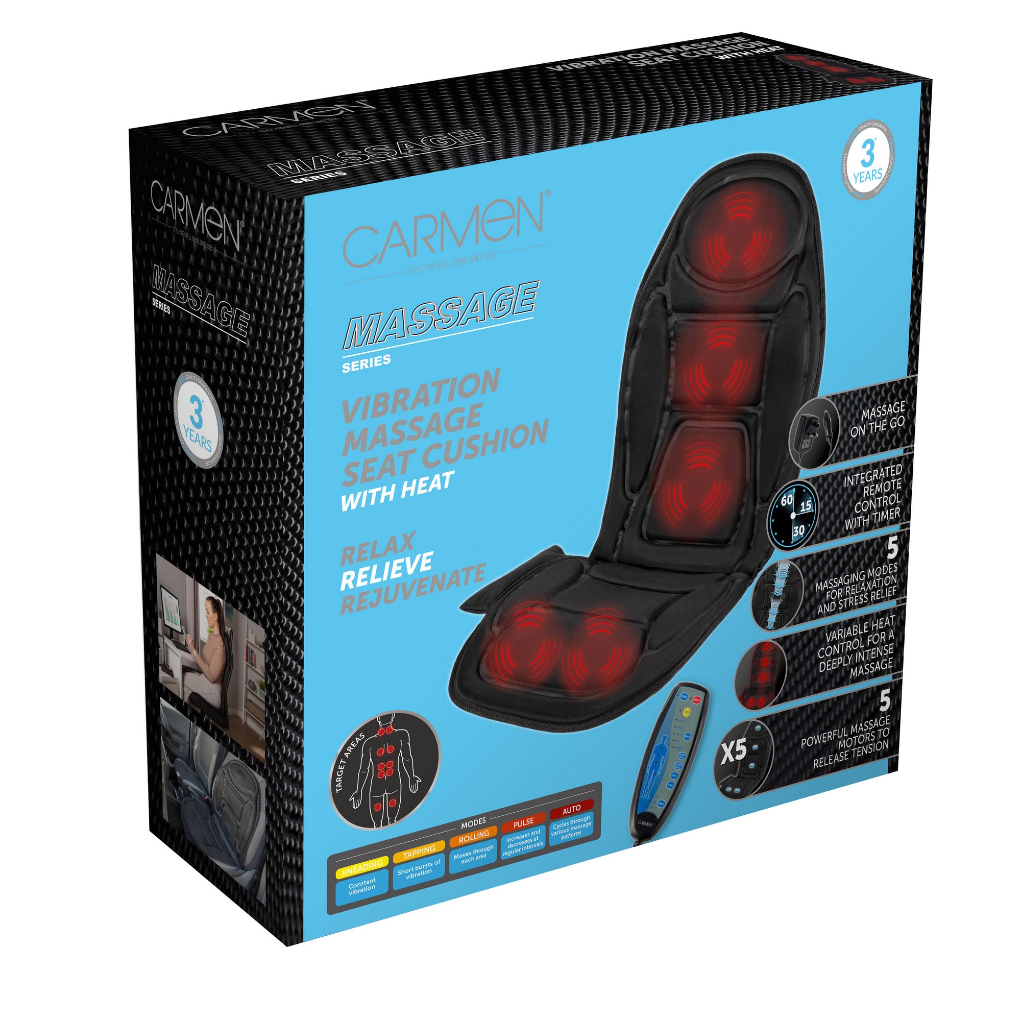 CARMEN VIBRATION MASSAGE SEAT CUSHION  BOX