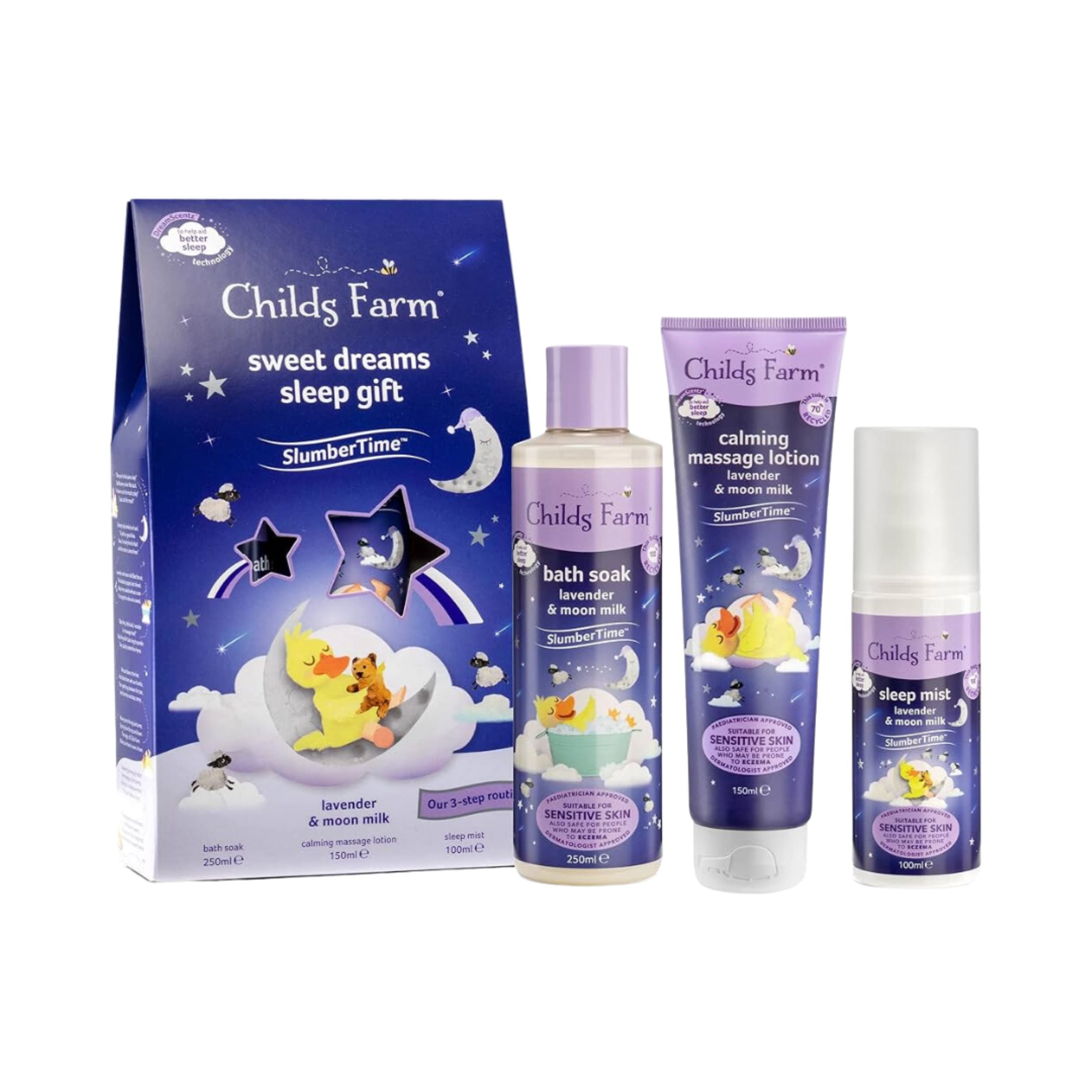 Childs Farm Sweet Dreams Lavender and Moon Milk 3 Piece Sleep Gift Set
