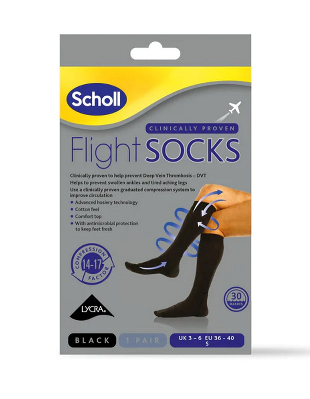 Scholl Flight Socks Black