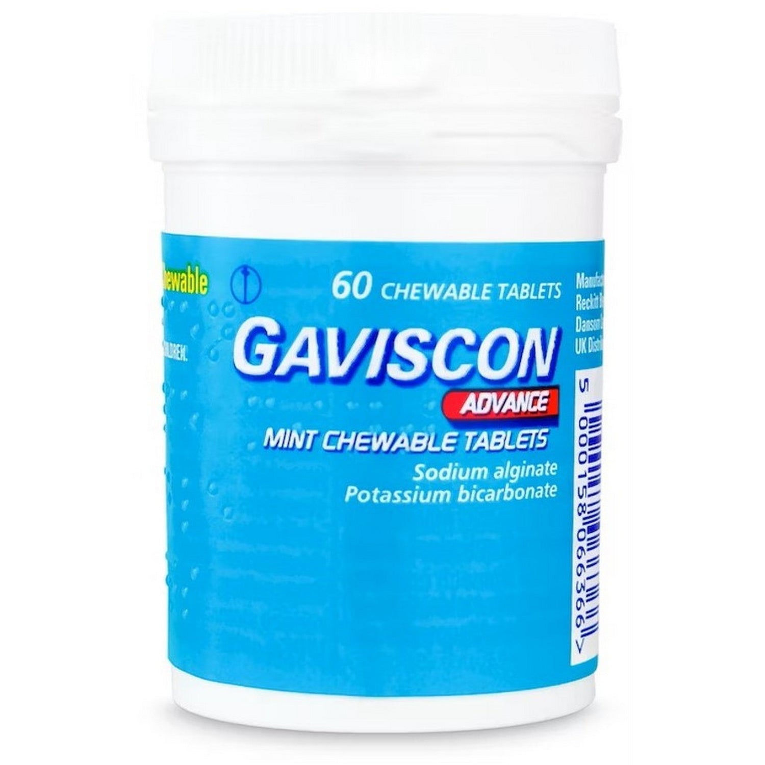 Gaviscon Advance Peppermint Flavour Chewable Tabs 60s