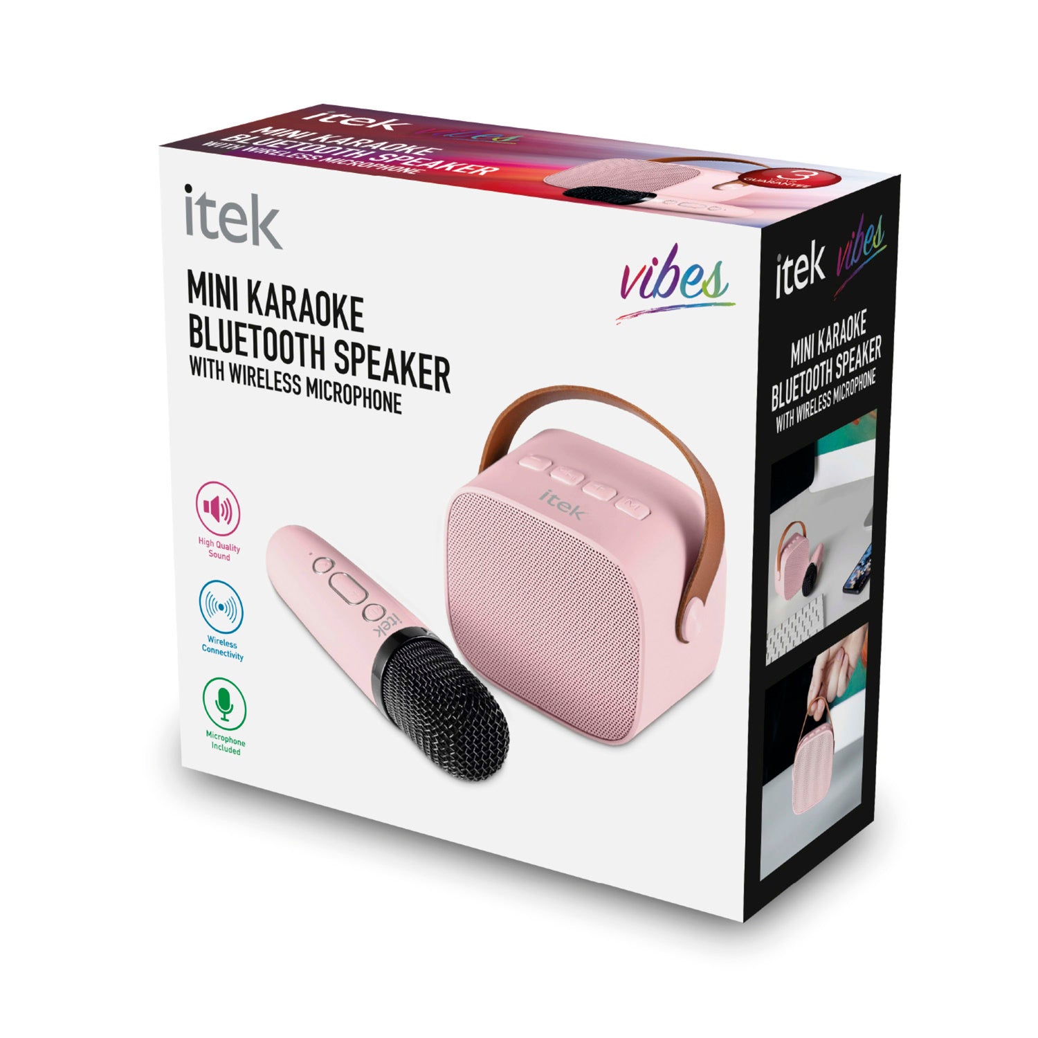 Itek 5W Bluetooth Speaker With Wireless Mic Pink