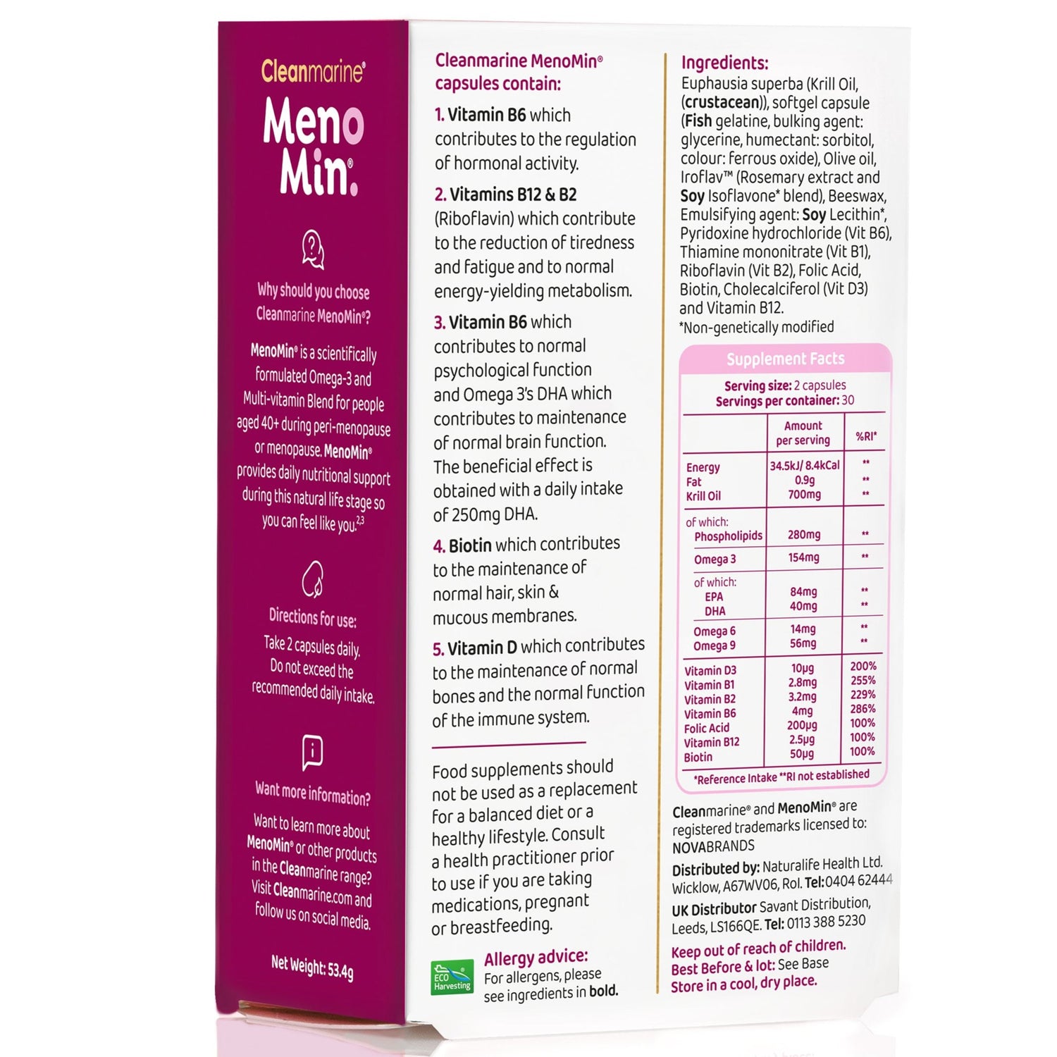 Cleanmarine Menomin for Women 60 Capsules - Menopause Support