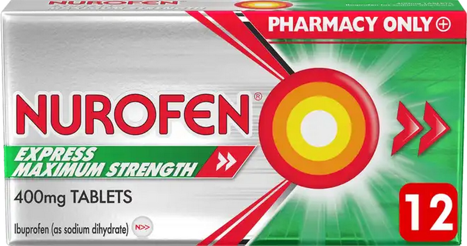 Nurofen Express Maximum Strength Ibuprofen 400mg Tablets 12&