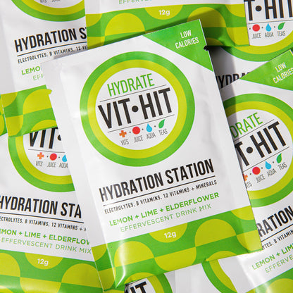 VIT HIT Hydration station lemon + lime + elderflower sachets x14