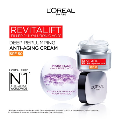 L Oreal Paris Revitalift Filler Anti Aging SPF 50Cream 50ml