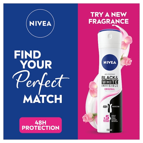 Nivea Black And White Clear Antiperspirant Deodorant 150ml