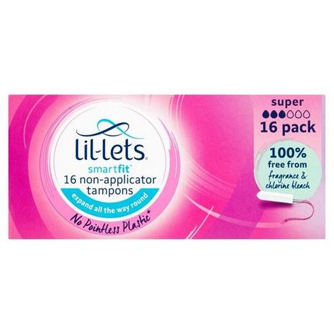 Lil Lets Non-Applicator  Tampons 16 Pack Super Absorbancy