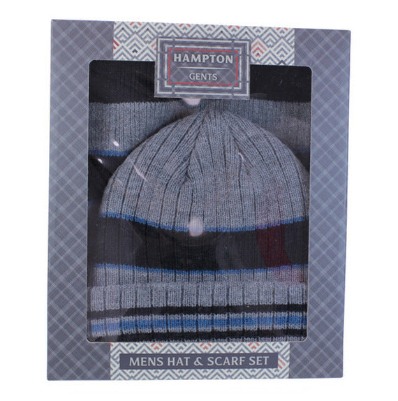 Mens grey hat hot sale and scarf set