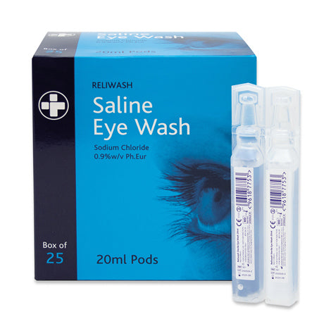 Reliance Eye Wash Pods 20ml - Box of 25